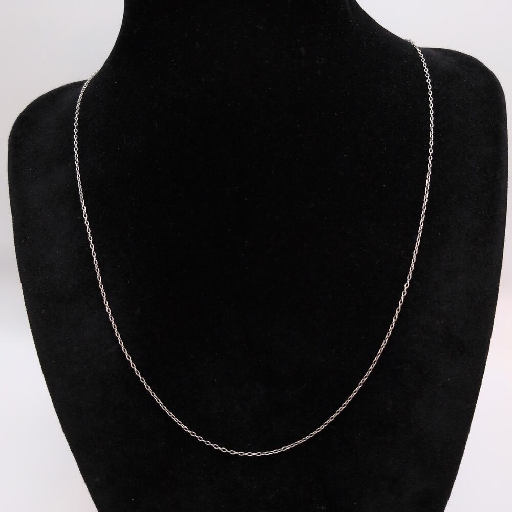 Sterling Silver 925 Thin Minimalist Cable Chain Necklace 18.5in 1mm 0.84g